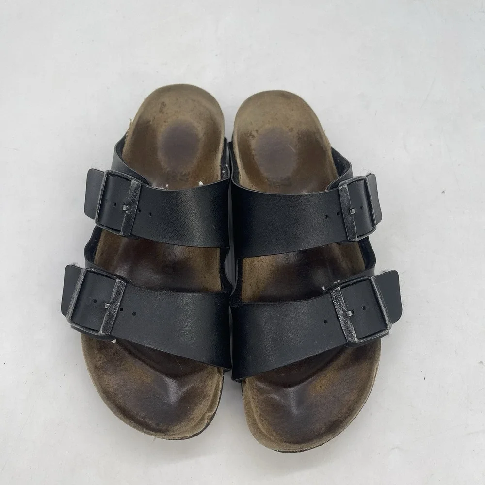 Birkenstock Sandals Womens 6 Mens 4 Brown Leather Comfortable Footbed Slides